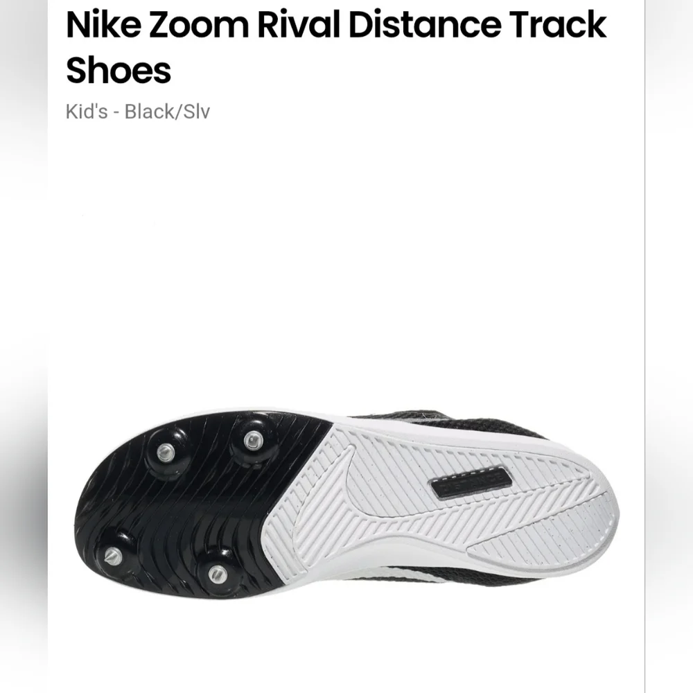 Nike Zoom Rival Distance Black and Silver Track Shoes Sz 5 1/2